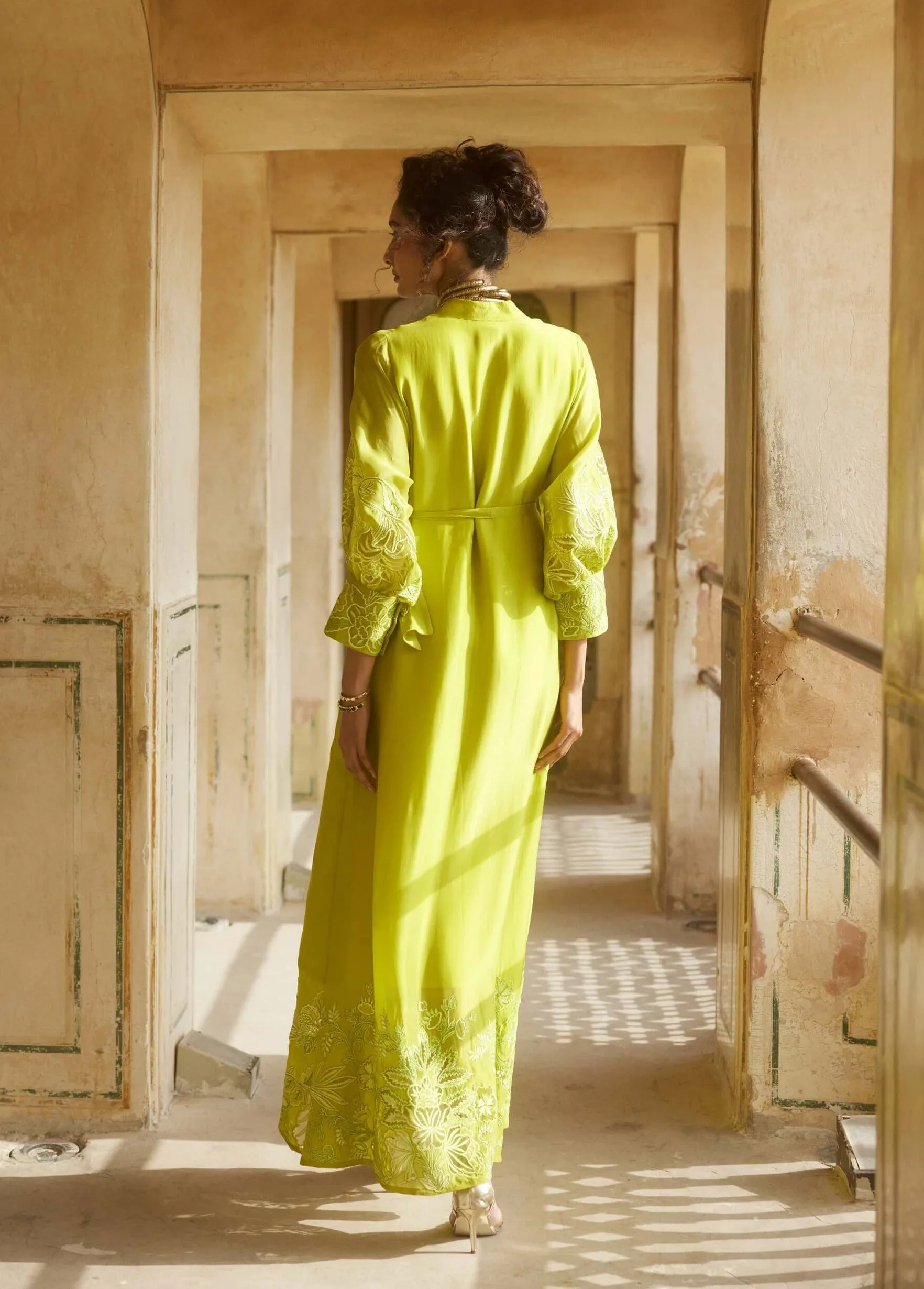 Lime yellow maxi dress