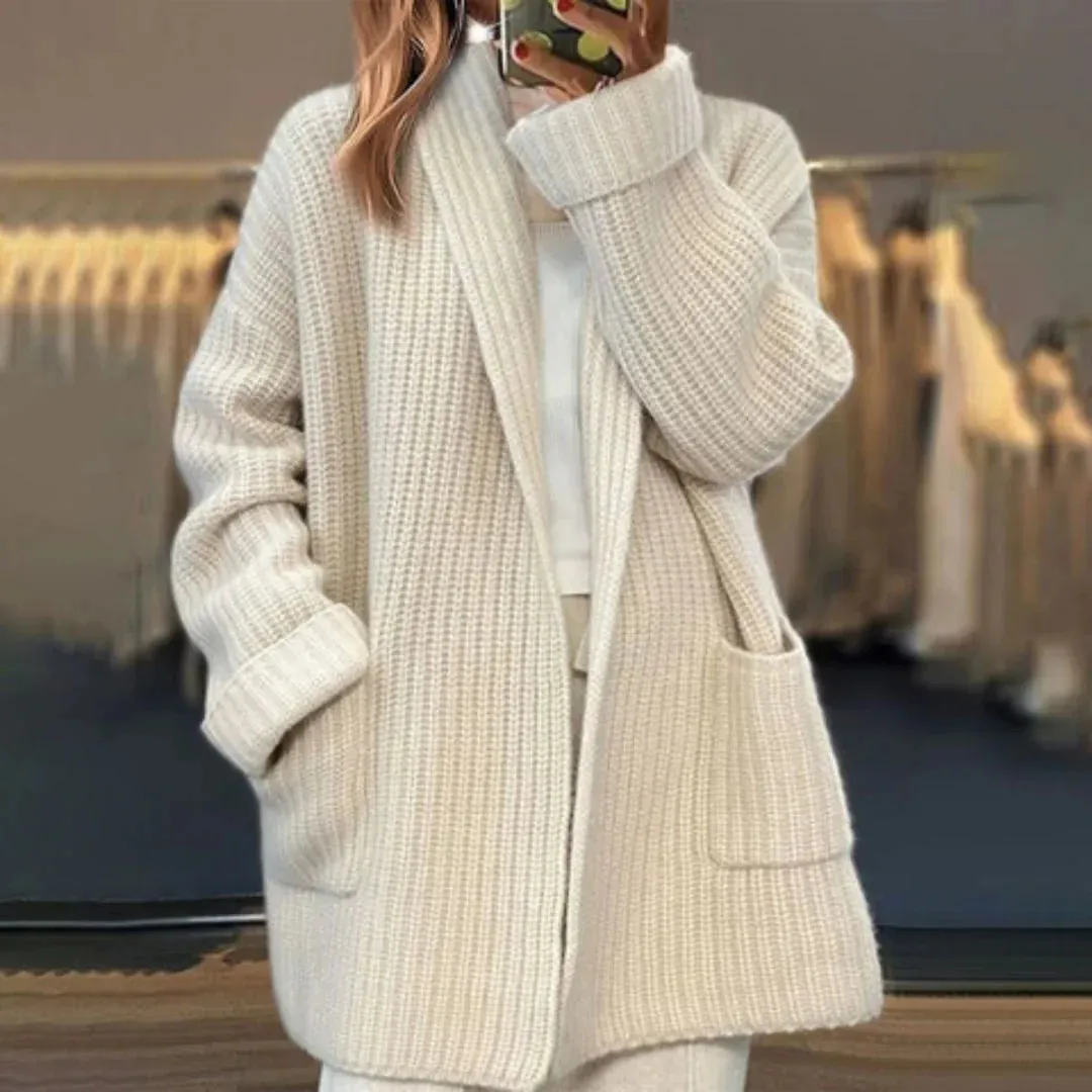 Lise – Gilet long en maille pour femme
