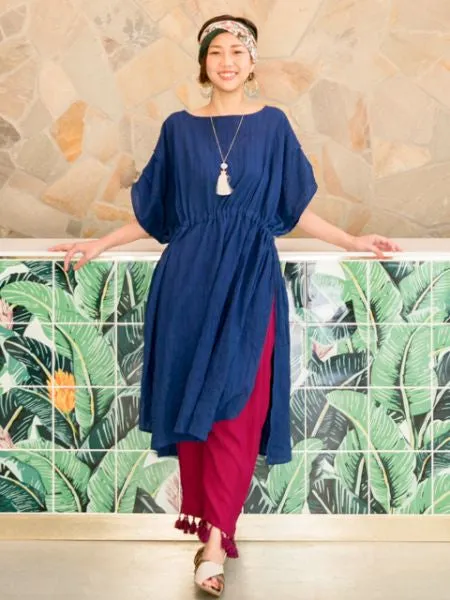 Long Slit Oversized Kaftan Dress