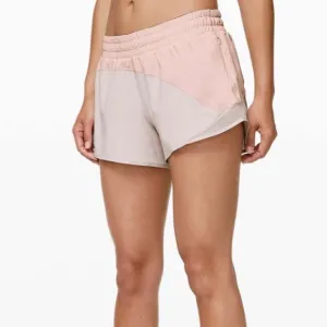Lululemon Hotty Hot Short *AsymButter Pink / Light Chrome / Light Chrome Size 4