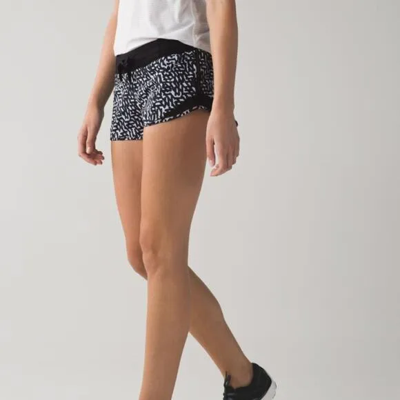 LULULEMON Hotty Hot Short Net Pop White Black {OO51}