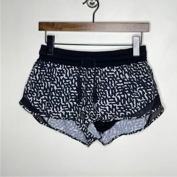 LULULEMON Hotty Hot Short Net Pop White Black {OO51}