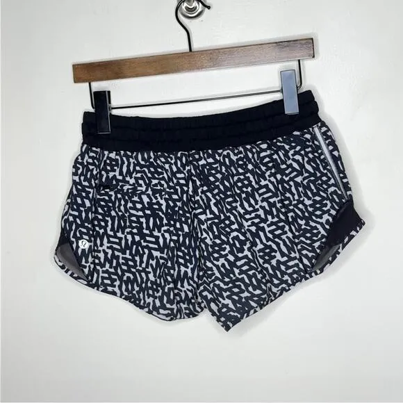 LULULEMON Hotty Hot Short Net Pop White Black {OO51}