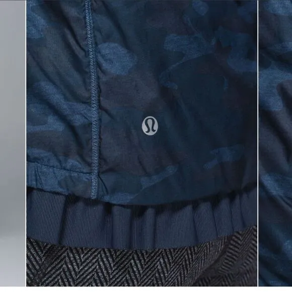 Lululemon Spring Fling Puffy Windbreaker Heathered Lotus Camo Oil Slick Blue 8