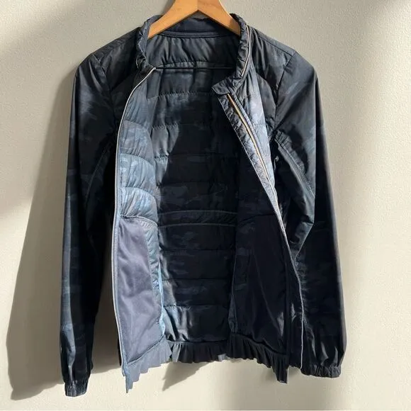 Lululemon Spring Fling Puffy Windbreaker Heathered Lotus Camo Oil Slick Blue 8