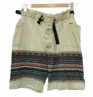 [M] Kapital Stripe Pattern Belted Shorts Beige