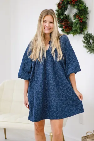 Made Up My Mind Floral Dress in Navy
