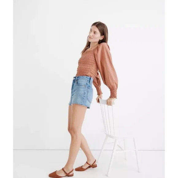 Madewell High Rise Cutoff The Perfect Jean Short Blue NWT Women’s Size 23
