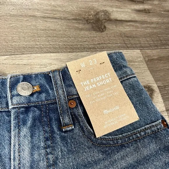 Madewell High Rise Cutoff The Perfect Jean Short Blue NWT Women’s Size 23