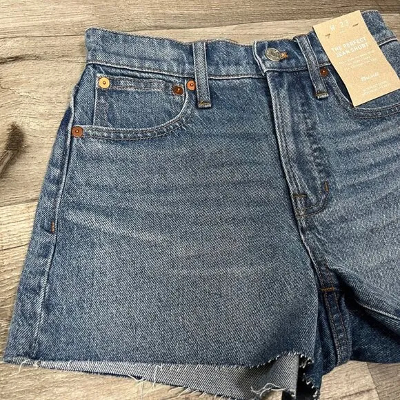 Madewell High Rise Cutoff The Perfect Jean Short Blue NWT Women’s Size 23