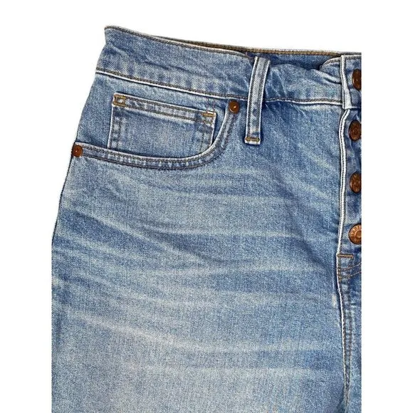 Madewell Womens High-Rise Denim Shorts Button-front Edition Size 30‎