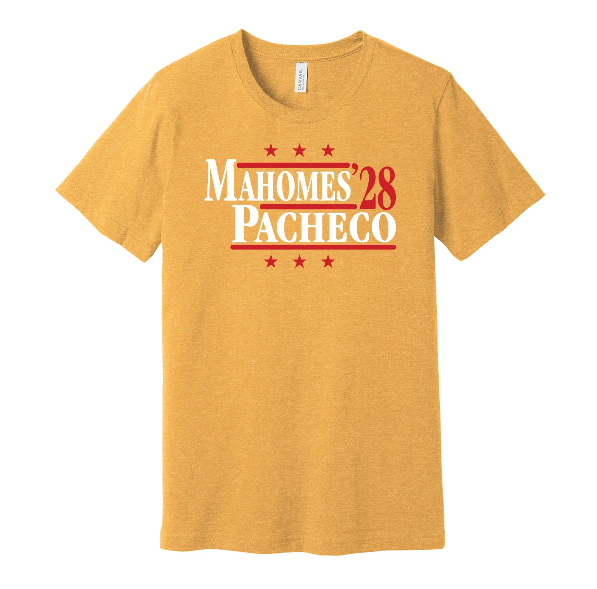 Mahomes & Pacheco '28 - Kansas City Football Political Campaign Parody T-Shirt - Hyper Than Hype Shirts