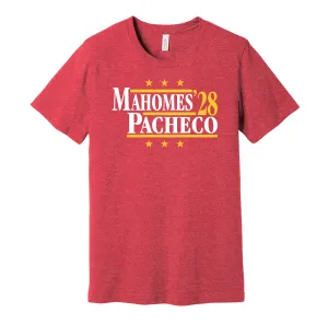 Mahomes & Pacheco '28 - Kansas City Football Political Campaign Parody T-Shirt - Hyper Than Hype Shirts