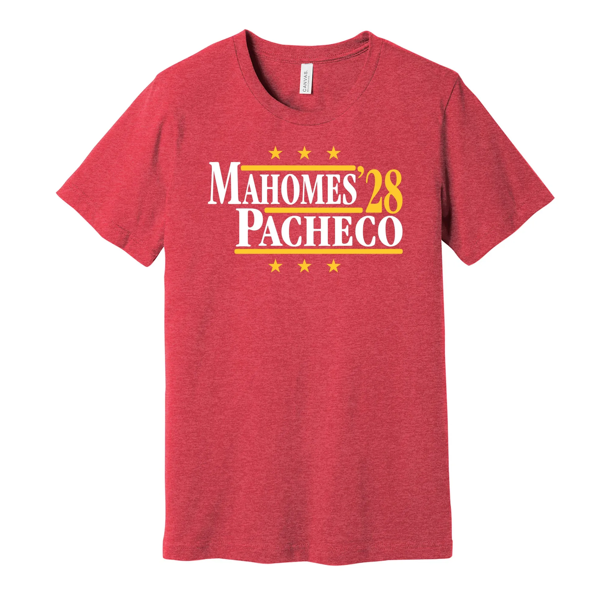 Mahomes & Pacheco '28 - Kansas City Football Political Campaign Parody T-Shirt - Hyper Than Hype Shirts