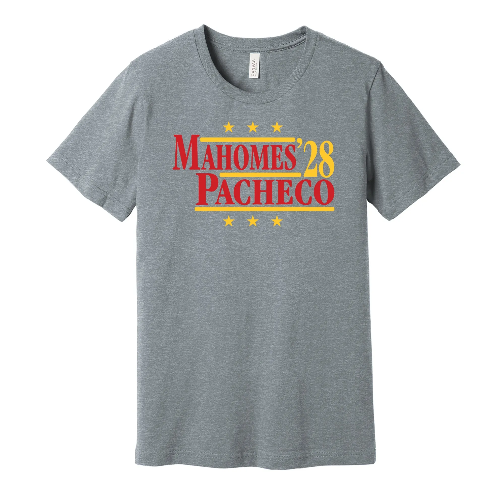 Mahomes & Pacheco '28 - Kansas City Football Political Campaign Parody T-Shirt - Hyper Than Hype Shirts