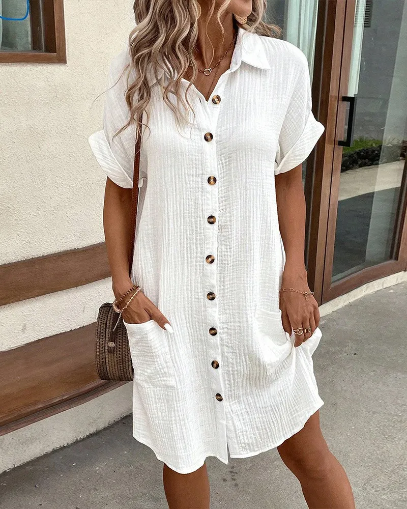 Manuela® | Oversized polo dress made from luxurious woven fabric
