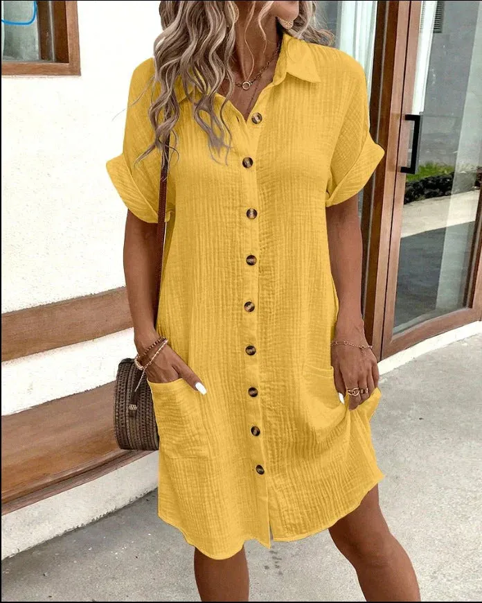 Manuela® | Oversized polo dress made from luxurious woven fabric