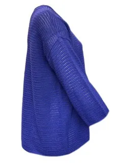 Marina Rinaldi Women's Purple Agostino Long Sleeves Knitted Sweater Size XL NWT