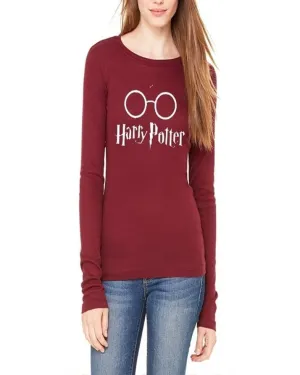 Maroon Cotton Harry Potter Printed T-Shirt For Her