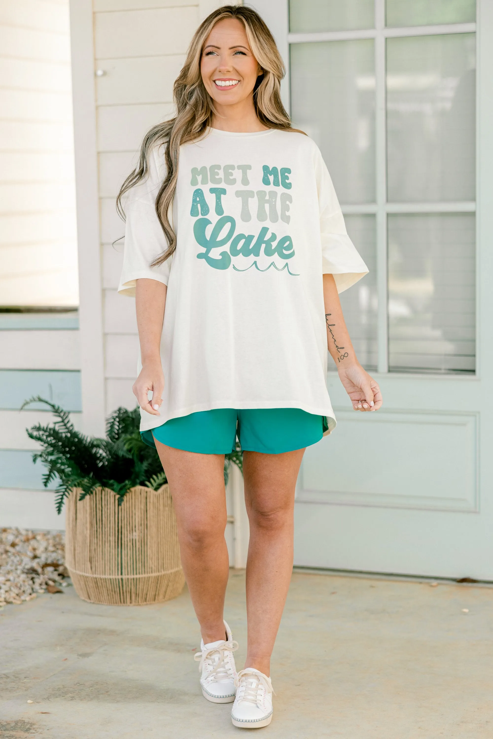 Meet Me At The Lake Boyfriend Tee, Ivory