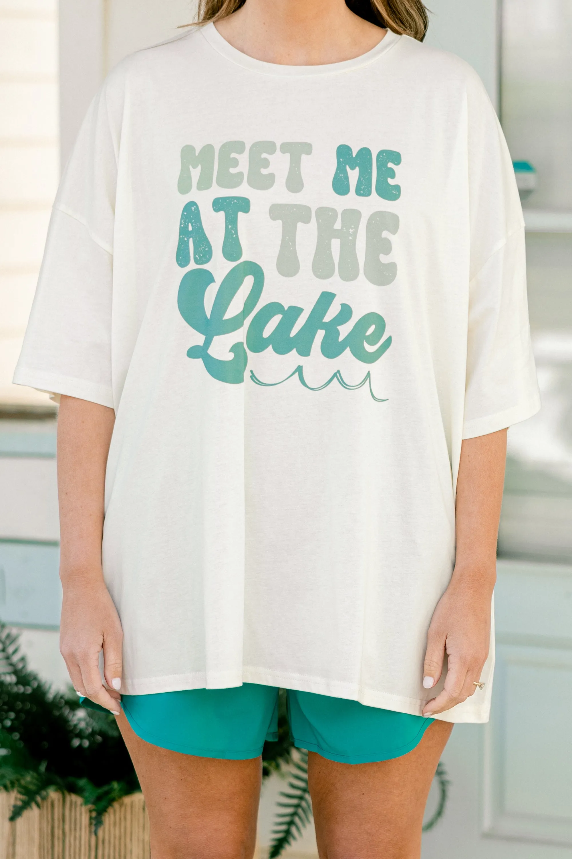 Meet Me At The Lake Boyfriend Tee, Ivory