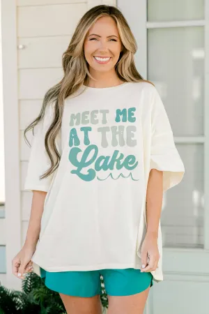 Meet Me At The Lake Boyfriend Tee, Ivory