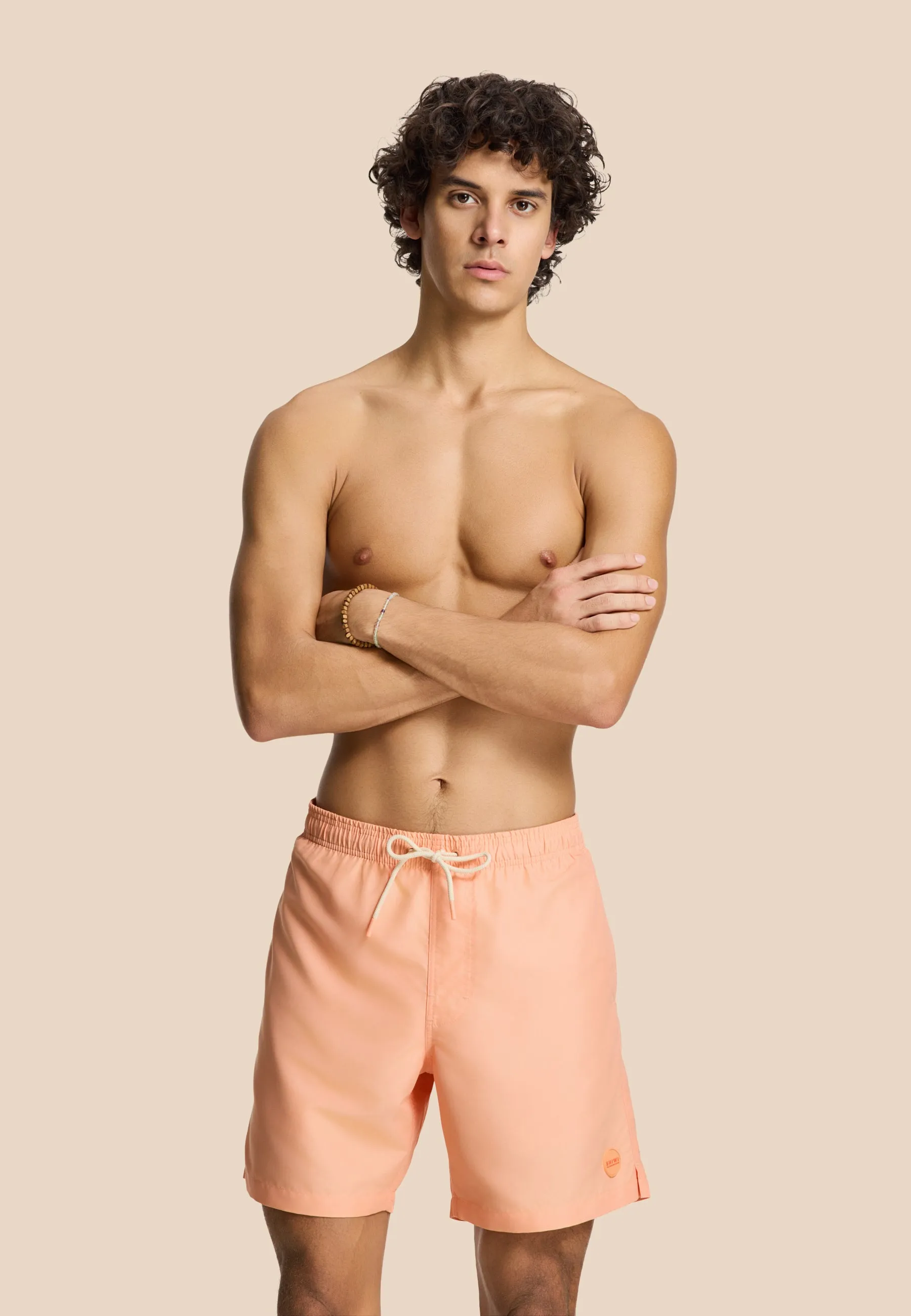 MIKE swim shorts solid | orange sun