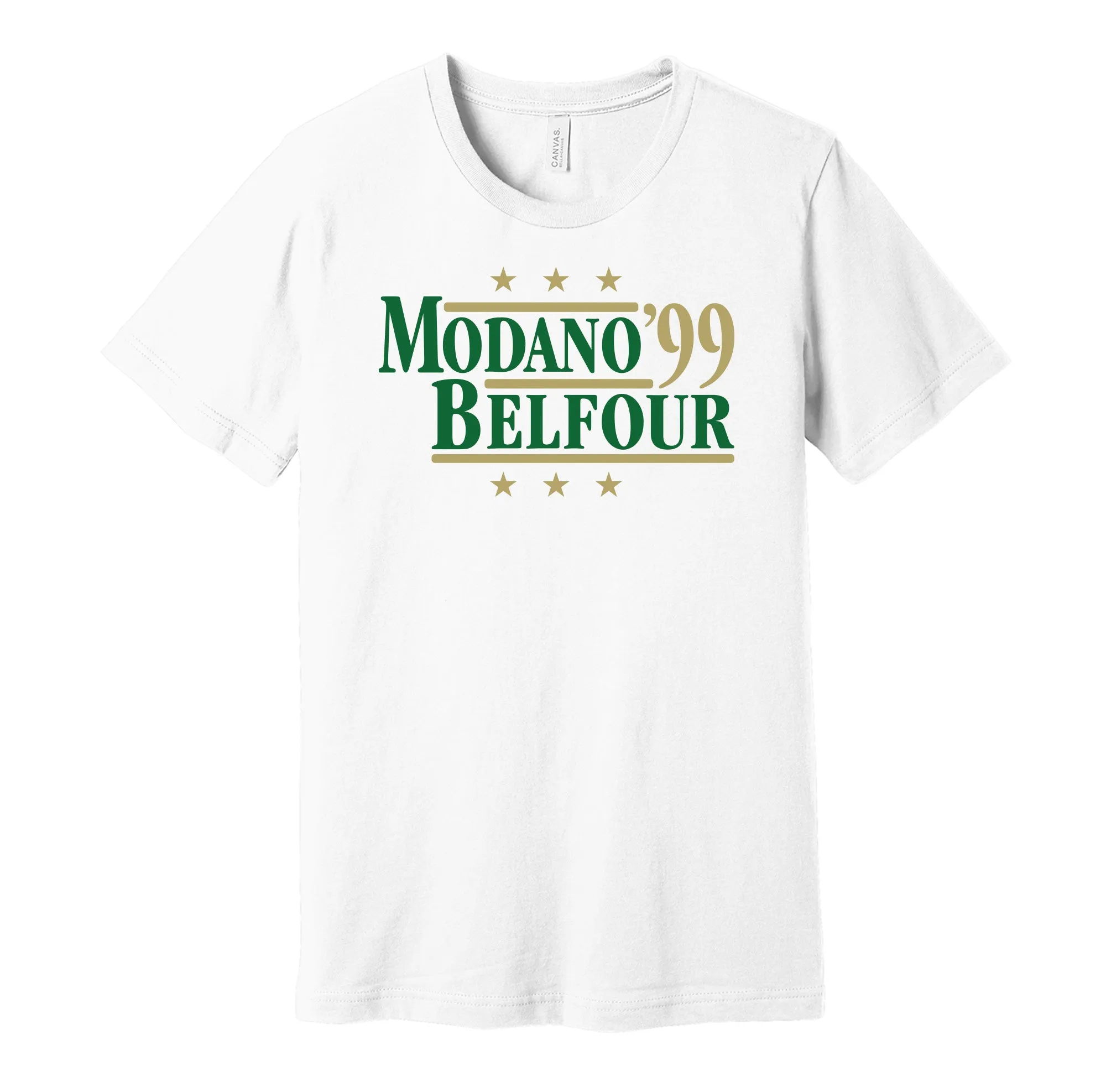Modano & Belfour '99 - Dallas Hockey Legends Political Campaign Parody T-Shirt - Hyper Than Hype Shirts