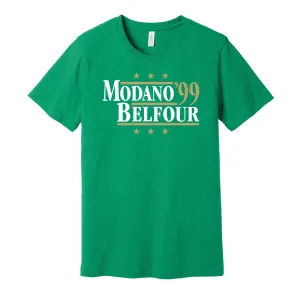Modano & Belfour '99 - Dallas Hockey Legends Political Campaign Parody T-Shirt - Hyper Than Hype Shirts
