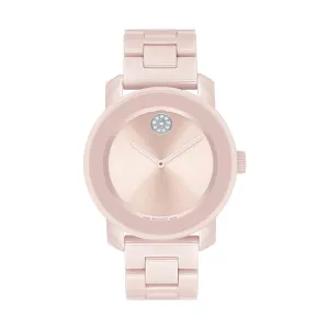 Movado Bold Women's Watch Pink Tone Case Quartz