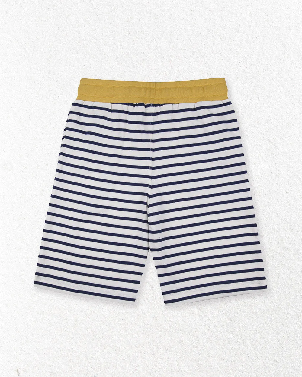 Multicoloured Dinosaur And Stripe Print Short - 2 Pack