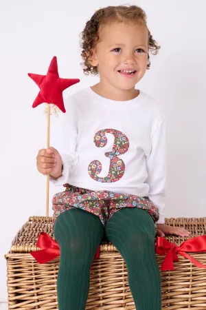 Number White T-Shirt in Emma Louise Liberty Print