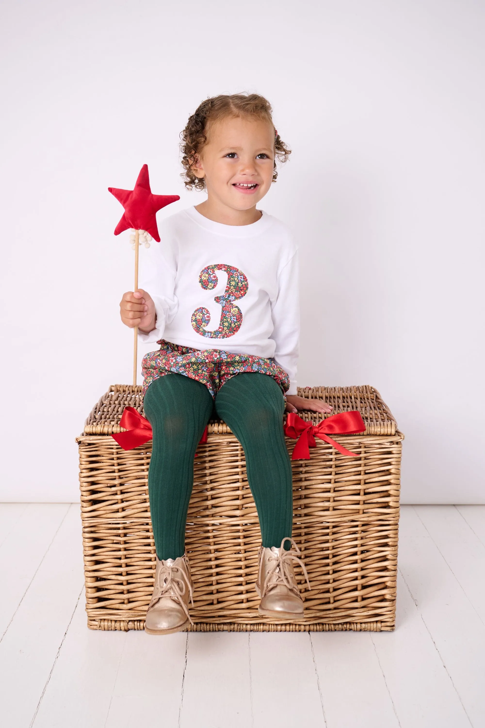 Number White T-Shirt in Emma Louise Liberty Print