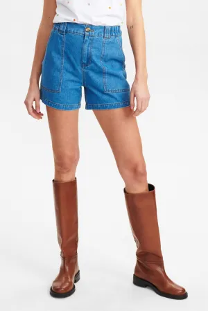 NUNINNA DENIM SHORTS - Light Blue Denim