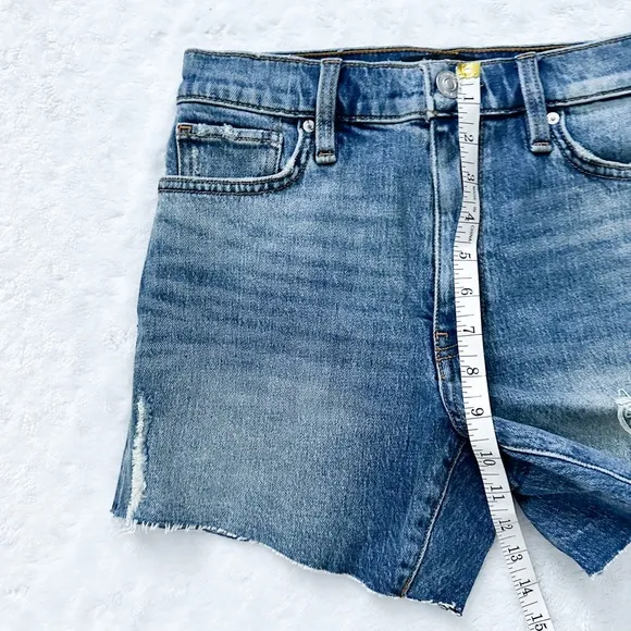 NWT- HUDSON Devon Distressed Denim Shorts in Love Theme