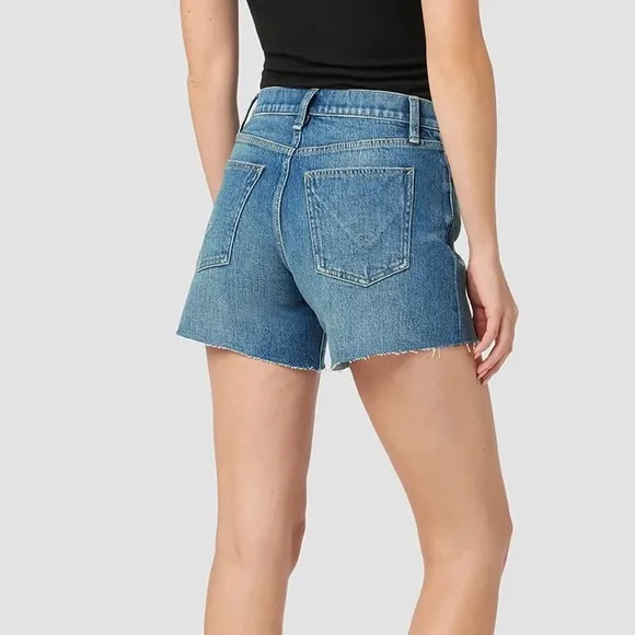 NWT- HUDSON Devon Distressed Denim Shorts in Love Theme