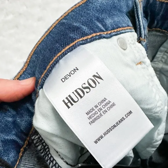 NWT- HUDSON Devon Distressed Denim Shorts in Love Theme