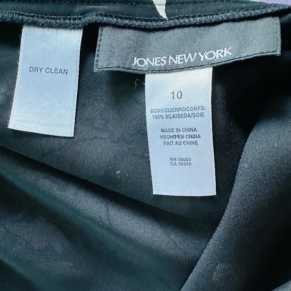 NWT JONES NEW YORK Skirt Black Cream Floral Silk Skirt Flirty Maxi Skirt