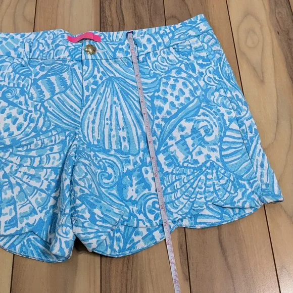 NWT! Lilly Pulitzer Palmita Stretch Shorts Succulent Blue Sea Cups Size 12