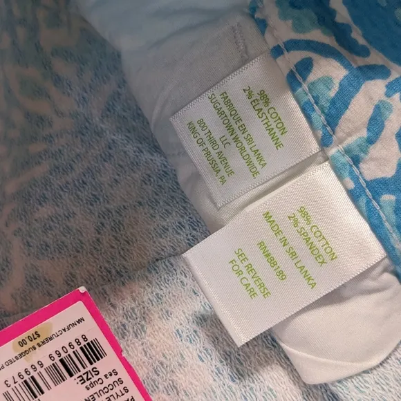 NWT! Lilly Pulitzer Palmita Stretch Shorts Succulent Blue Sea Cups Size 12