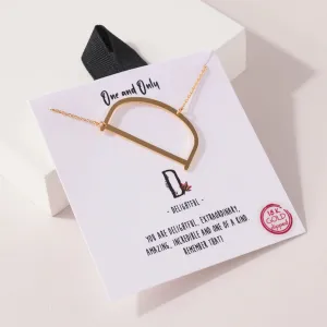 Oversized “D” Initial Pendant