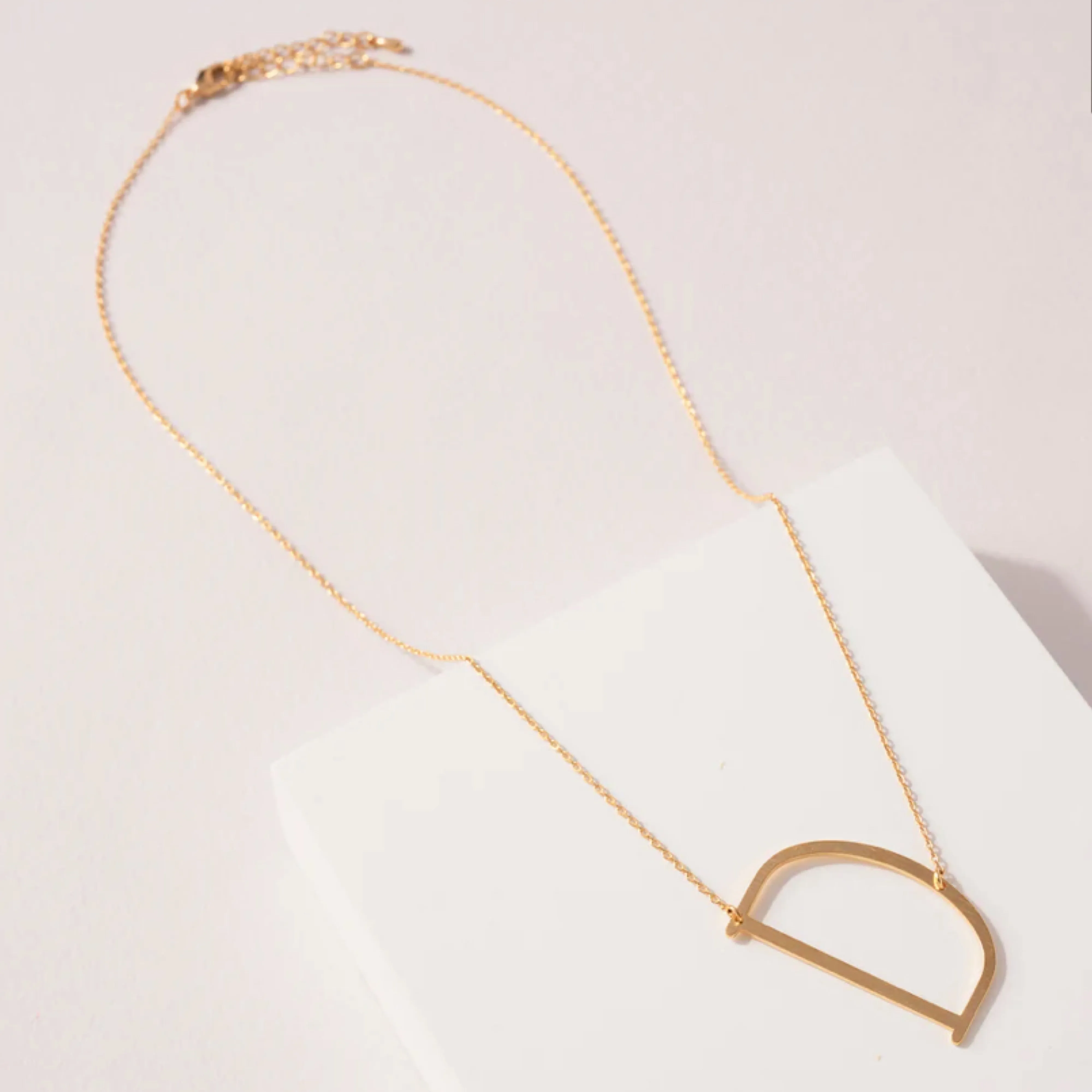 Oversized “D” Initial Pendant