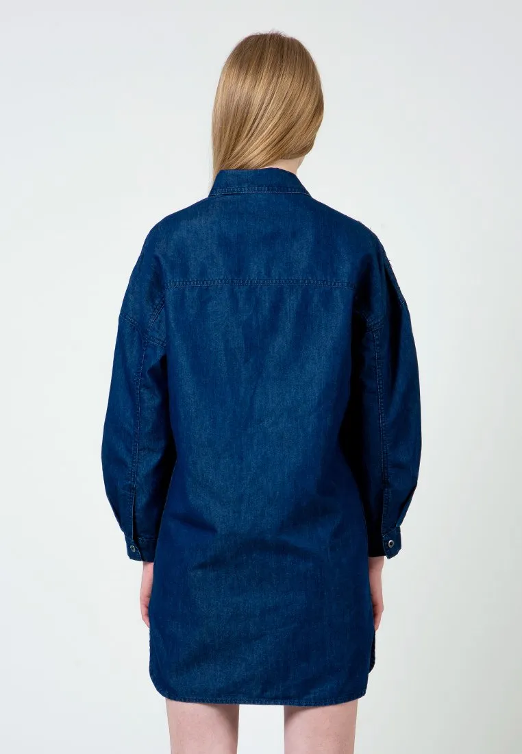 Oversized Denim Shirt Dress
