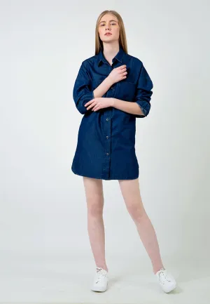 Oversized Denim Shirt Dress