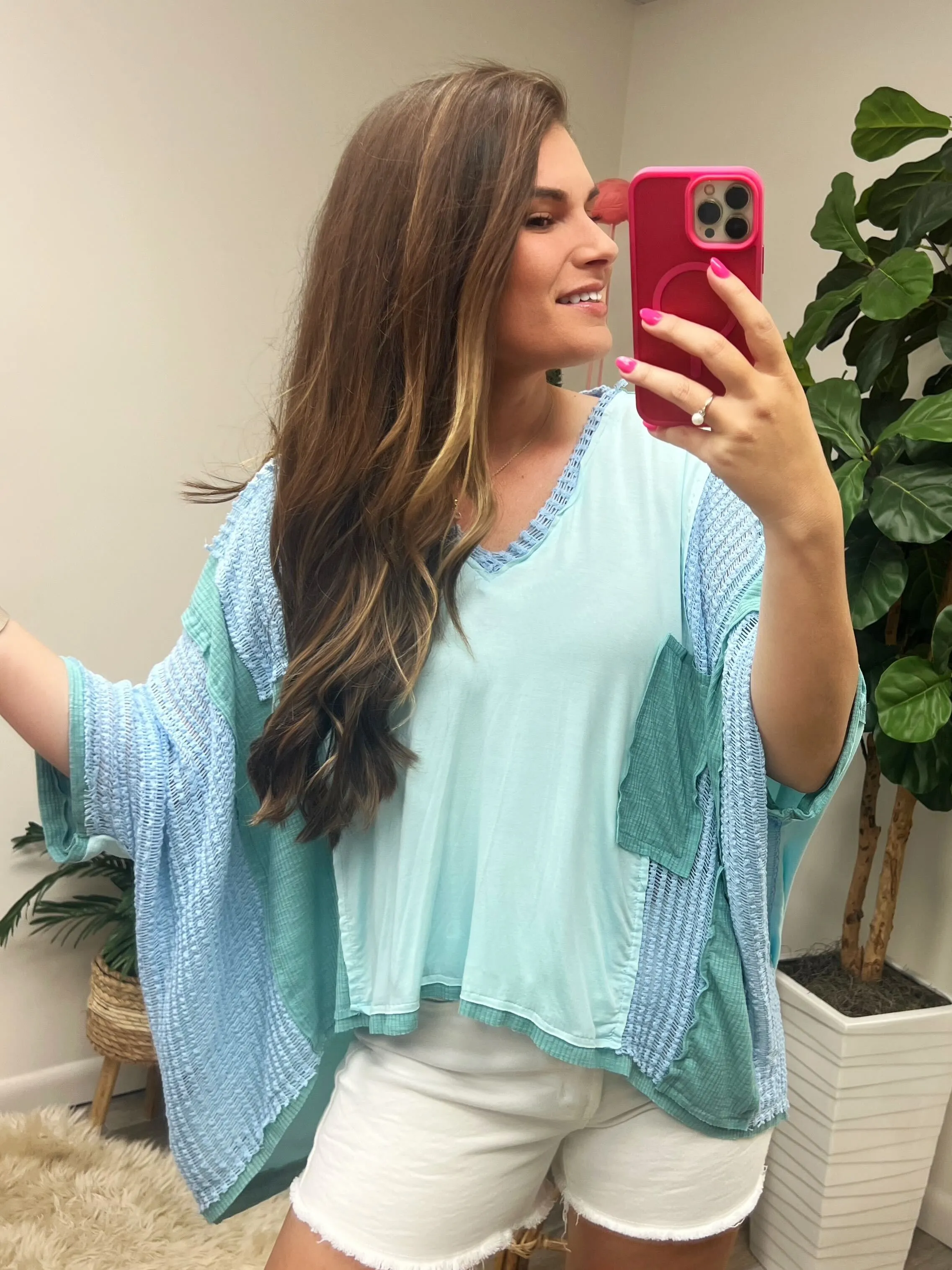 Oversized Multi-Textured Top from POL