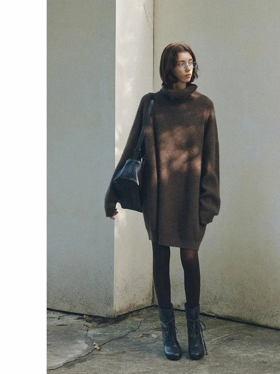 Oversized Turtleneck Sweater Dress