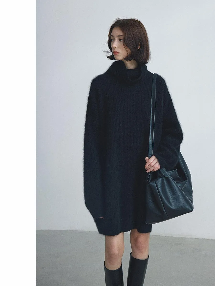 Oversized Turtleneck Sweater Dress