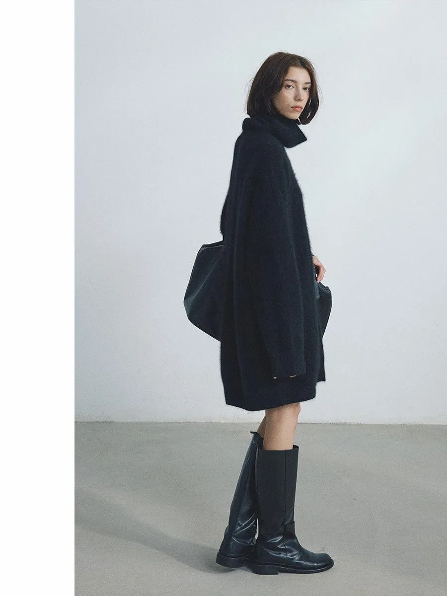 Oversized Turtleneck Sweater Dress