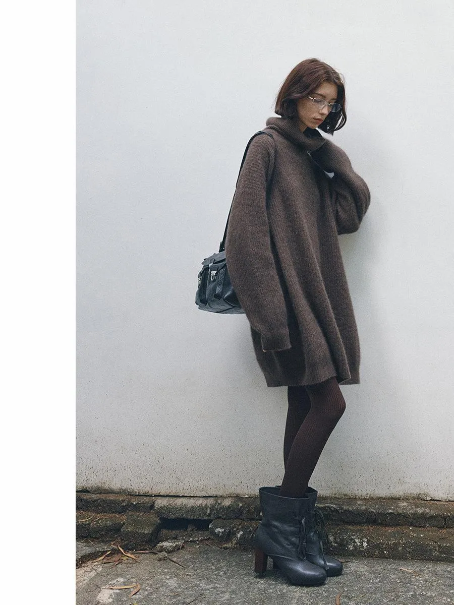 Oversized Turtleneck Sweater Dress