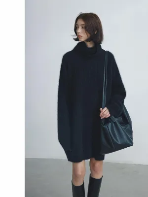 Oversized Turtleneck Sweater Dress